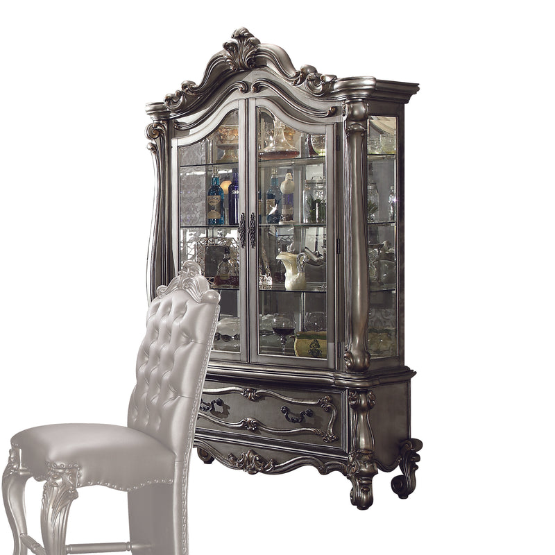 Versailles Antique Platinum Curio Cabinet - Furniture Now (CA)