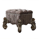 Versailles Fabric & Antique Platinum Vanity Stool - Furniture Now (CA)
