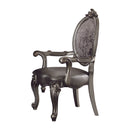 Versailles Silver PU & Antique Platinum Arm Chair - Furniture Now (CA)