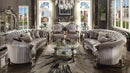 Versailles Velvet & Antique Platinum Sofa w/5 Pillows - Furniture Now (CA)