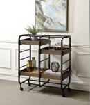 Vorrik Black & Walnut Serving Cart - Furniture Now (CA)