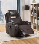 Waterlily Brown PU Rocker Recliner (Motion) - Furniture Now (CA)
