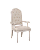 Wynsor Fabric & Antique Champagne Arm Chair - Furniture Now (CA)