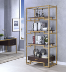 Yumia Gold & Clear Glass Bookshelf - Furniture Now (CA)