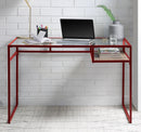 Yasin Red & Glass Desk - Furniture Now (CA)