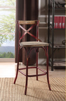 Zaire Antique Red & Antique Oak Bar Chair (1Pc) - Furniture Now (CA)