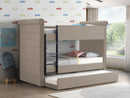 Romana II Beige Fabric Bunk Bed & Trundle (Twin/Twin) - Furniture Now (CA)