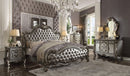Versailles II Silver PU & Antique Platinum Queen Bed - Furniture Now (CA)