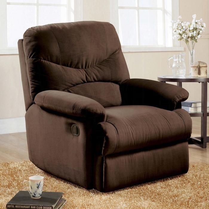 Arcadia Chocolate Microfiber Recliner (Motion) - Furniture Now (CA)