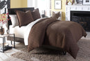 AICO Leigh 3-pc King Coverlet/Duvet Set in Cocoa - Furniture Now (CA)