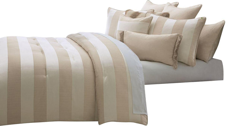Amalfi 9-pc Queen Comforter Set in Sand - Furniture Now (CA)