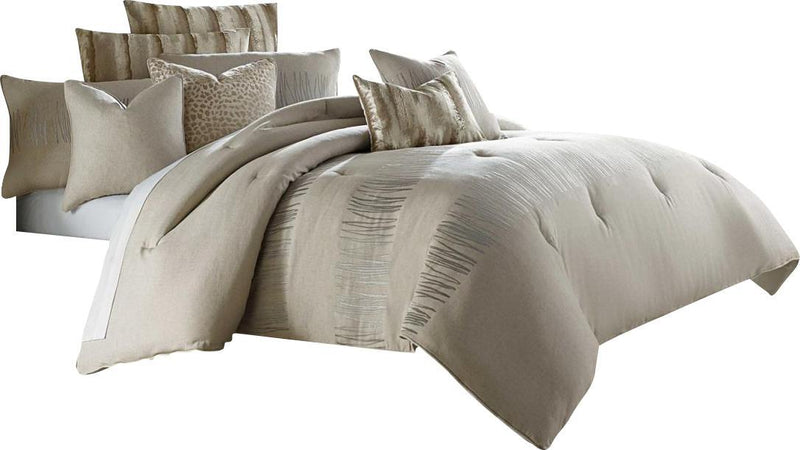 Captiva 10-pc King Comforter Set in Neutral - Furniture Now (CA)