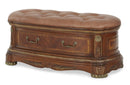 Cortina Leather Bedside Bench in Honey Walnut - Furniture Now (CA)