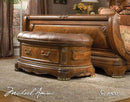 Cortina Leather Bedside Bench in Honey Walnut - Furniture Now (CA)