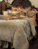 Elizabeth 12-pc Queen Comforter Set in Aqua - Furniture Now (CA)