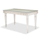 Glimmering Heights 2pc Writing Desk w/Glass Top in Ivory - Furniture Now (CA)