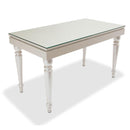 Glimmering Heights 2pc Writing Desk w/Glass Top in Ivory - Furniture Now (CA)