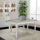 Glimmering Heights 2pc Writing Desk w/Glass Top in Ivory - Furniture Now (CA)
