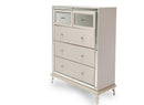 Hollywood Loft Upholstered 5 Drawer Chest in Frost - Furniture Now (CA)