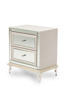 Hollywood Loft Upholstered Nightstand in Frost - Furniture Now (CA)