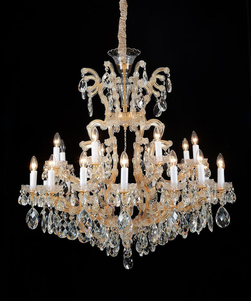 Lighting La Scala 19 Light Chandelier in Cognac and Gold - Furniture Now (CA)