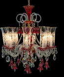 Lighting Winter Palace 8 Light Chandelier in Red, Clear and Gold - Furniture Now (CA)