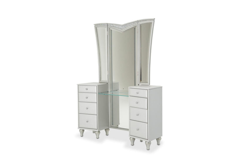 Melrose Plaza Vanity Mirror in Dove - Furniture Now (CA)