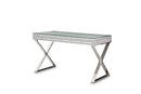 Melrose Plaza Writing Desk with Glass Top in Dove 9019277-217-118 - Furniture Now (CA)