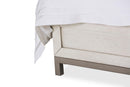 Menlo Station California King Panel Bed w/ Fabric Insert in Eucalyptus - Furniture Now (CA)