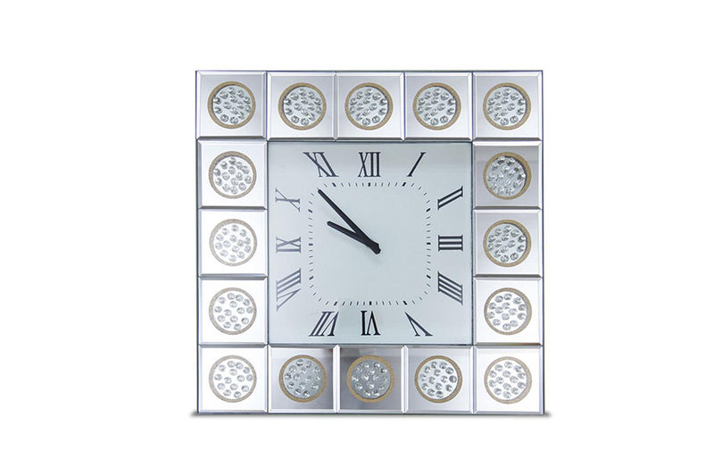 Montreal Square Wall Clock w/Crystal Accents - Furniture Now (CA)
