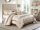 Palermo 10-pc Queen Comforter Set in Sand - Furniture Now (CA)