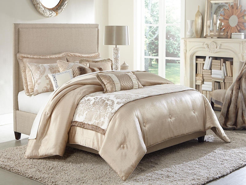 Palermo 10-pc Queen Comforter Set in Sand - Furniture Now (CA)