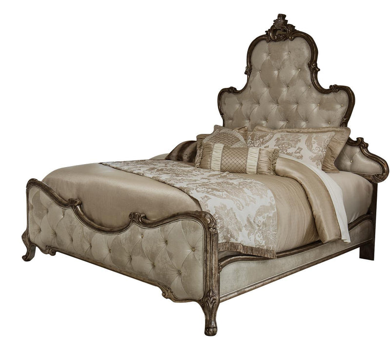 Platine de Royale Queen Panel Bed in Antique Platinum 09000QNPL3-101 - Furniture Now (CA)