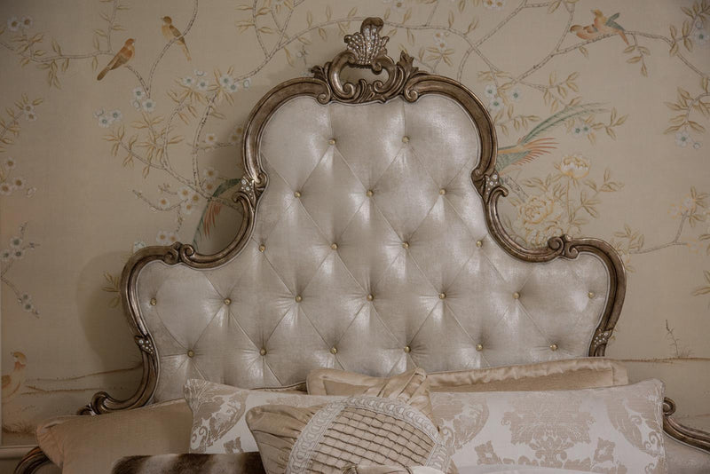 Platine de Royale Queen Panel Bed in Antique Platinum 09000QNPL3-101 - Furniture Now (CA)