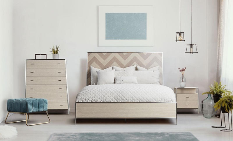 Silverlake Village King Panel Bed in Washed Oak - Furniture Now (CA)