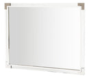 State St Metal Wall Mirror in Glossy White - Furniture Now (CA)