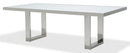 State St Rectangular Dining Table with Glass Top in Glossy White - Furniture Now (CA)