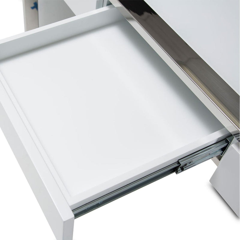 State St Writing Desk in Glossy White - Furniture Now (CA)