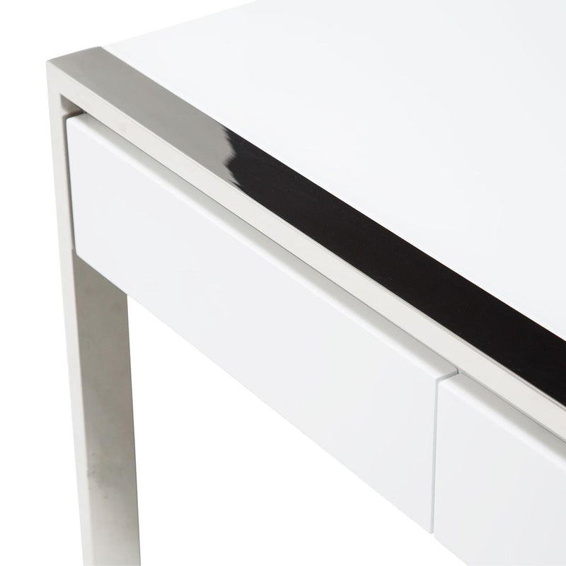 State St Writing Desk in Glossy White - Furniture Now (CA)