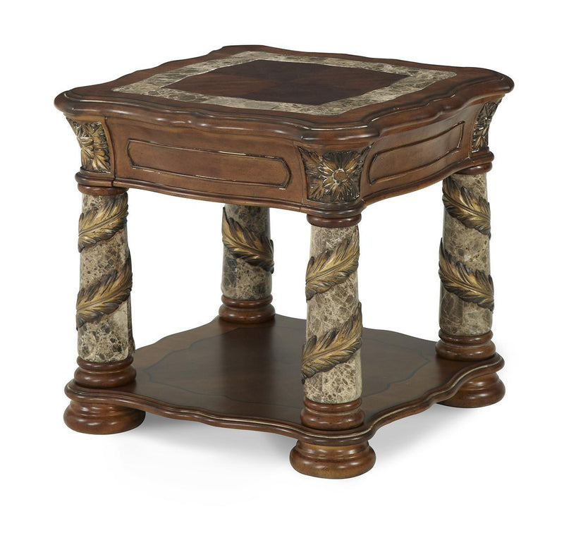 Villa Valencia End Table in Classic Chestnut 72202-55 - Furniture Now (CA)