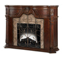 Windsor Court 2pc Fireplace w/Insert, Heater and LED Lights in Vintage Fruitwood - Furniture Now (CA)
