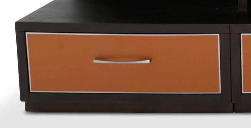 21 Cosmopolitan Left Entertainment Base in Umber/Orange - Furniture Now (CA)