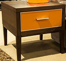 21 Cosmopolitan Square End Table in Umber/Orange - Furniture Now (CA)