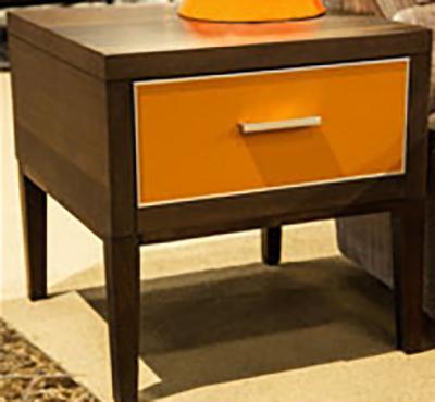 21 Cosmopolitan Square End Table in Umber/Orange - Furniture Now (CA)