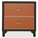 21 Cosmopolitan 2 Drawer Nightstand in Orange/Umber - Furniture Now (CA)