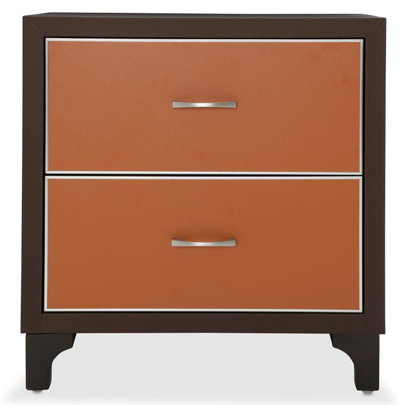 21 Cosmopolitan 2 Drawer Nightstand in Orange/Umber - Furniture Now (CA)