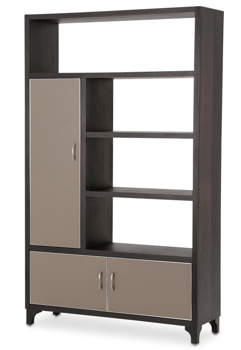 21 Cosmopolitan Left Bookcase in Taupe/Umber - Furniture Now (CA)