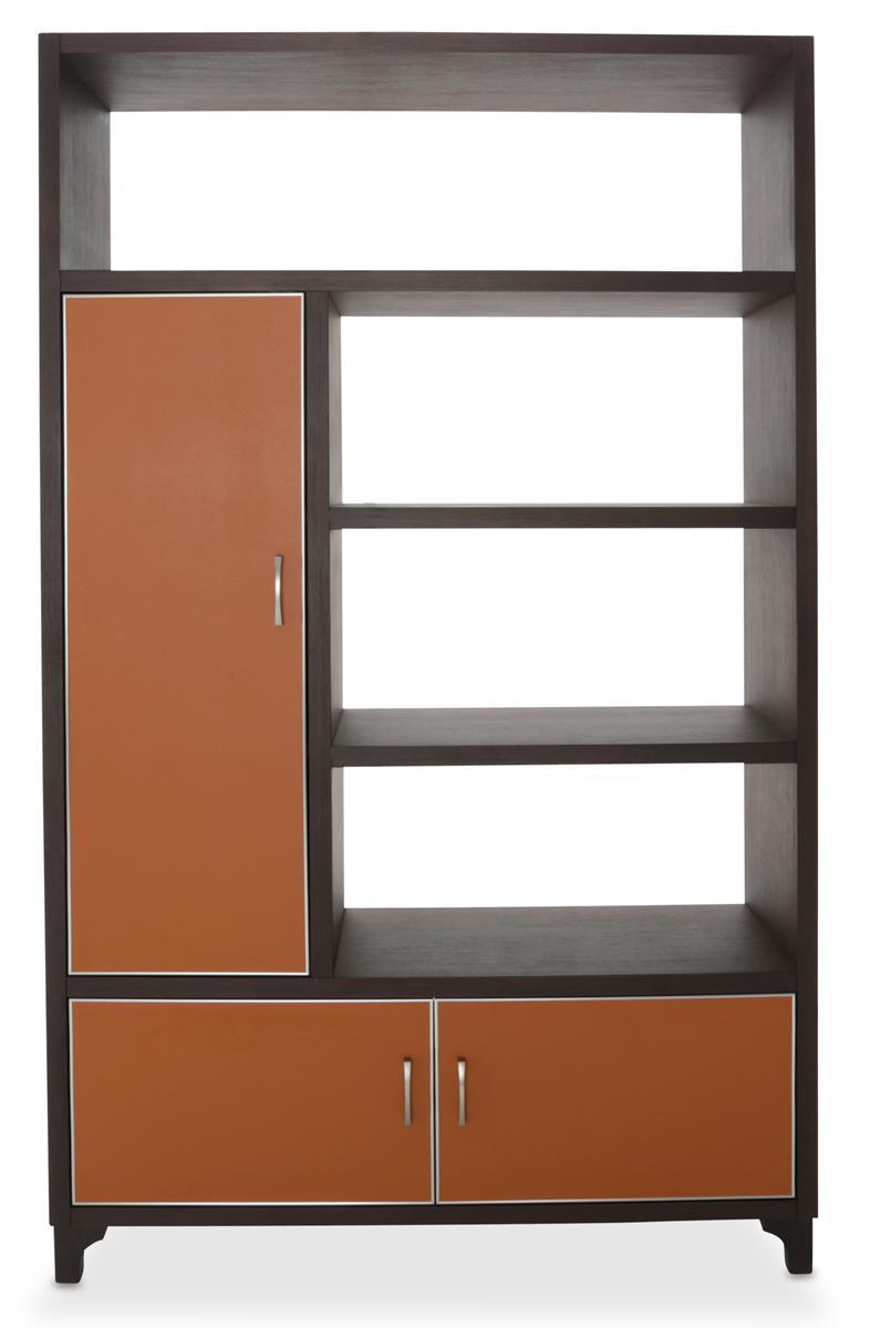 21 Cosmopolitan Left Bookcase in Umber/Orange - Furniture Now (CA)