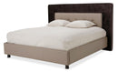21 Cosmopolitan California King Upholstered Tufted Bed in Taupe/Umber - Furniture Now (CA)