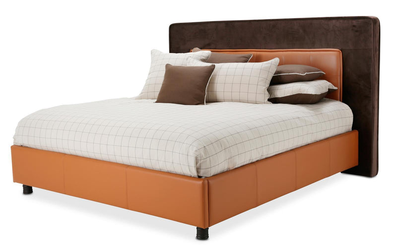 21 Cosmopolitan Queen Upholstered Tufted Bed in Orange/Umber - Furniture Now (CA)